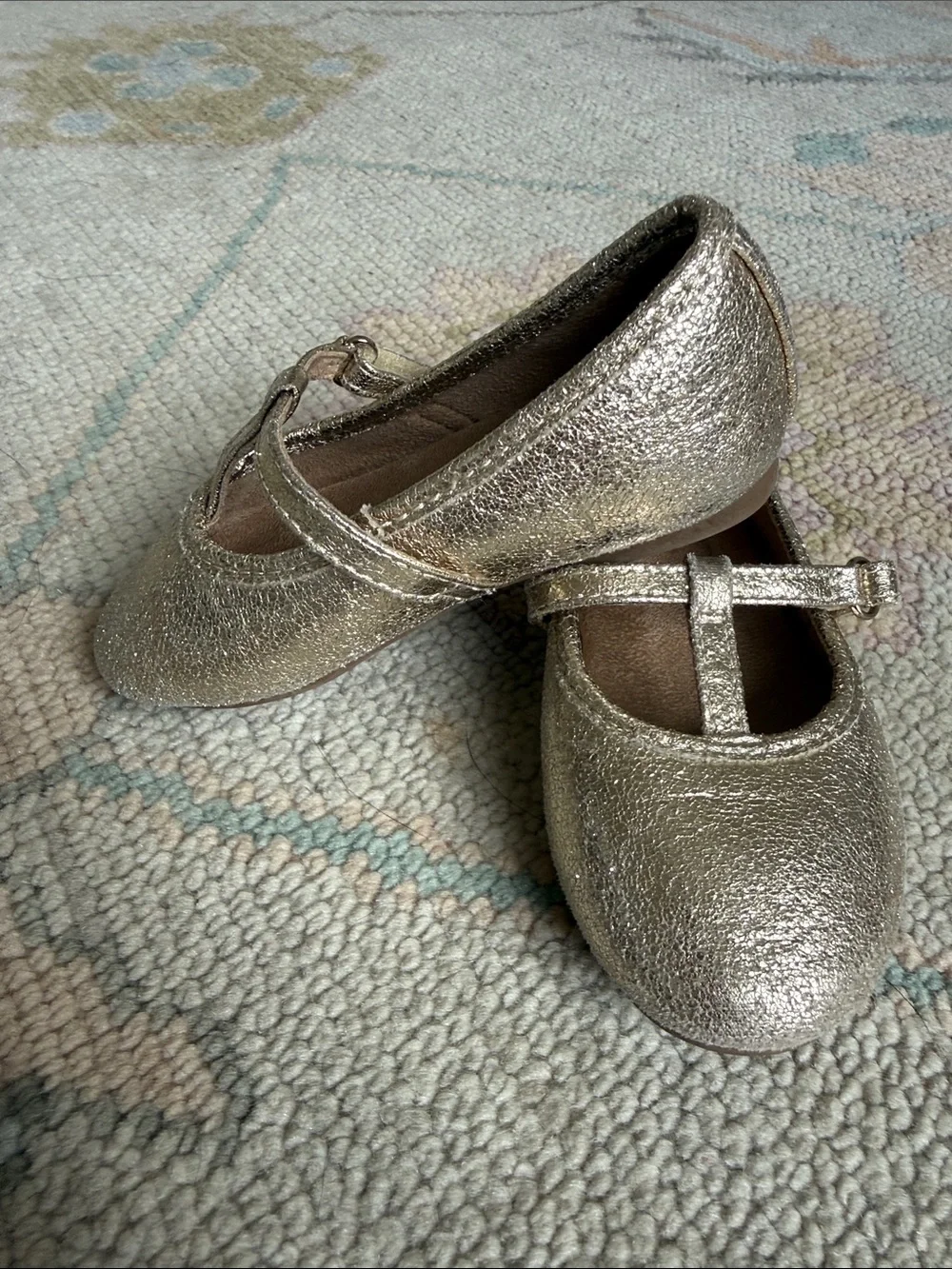 jumping beans Metallic Gold T‑Strap Mary Jane Shoes